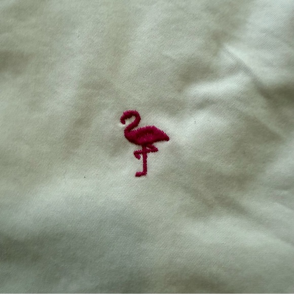 Crown & Ivy Caroline White Flamingo Embroidered Shorts - Picture 2 of 6
